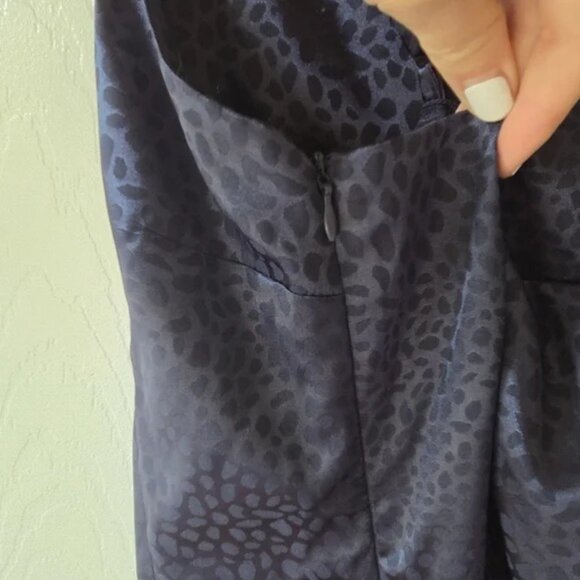 Sophie Rue Navy Slip Dress M NWT Leopard Print - Picture 3 of 7